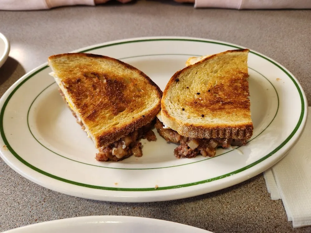 Egg Hash w Cheese on Grilled Rye